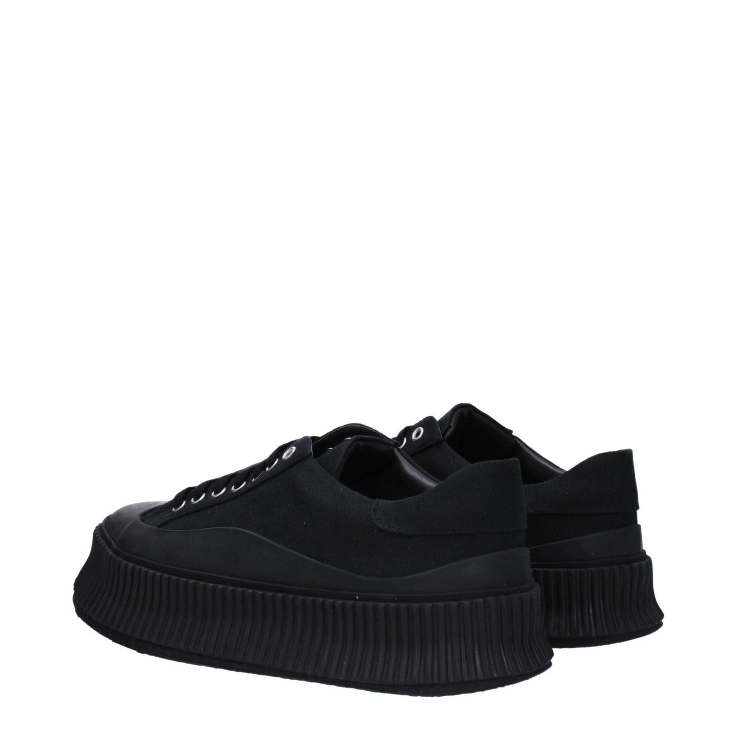 Jil Sander Black Fabric Platform Sneakers