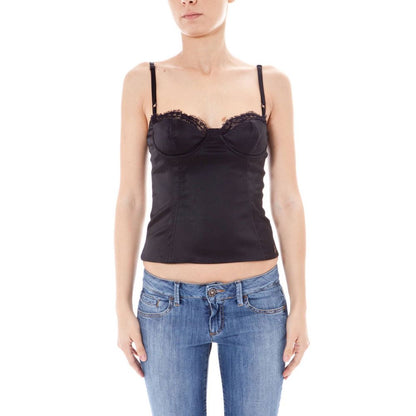 John Galliano Black Elastane Women's Intimate Top