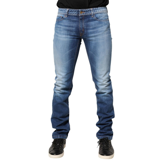 Just Cavalli Blue Washed Mid Waist Skinny Denim Trouser Jeans