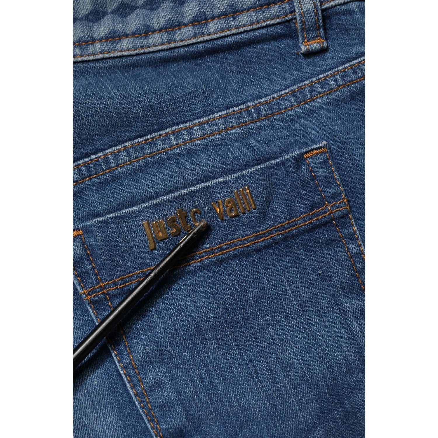 Just Cavalli Blue Washed Mid Waist Skinny Denim Trouser Jeans