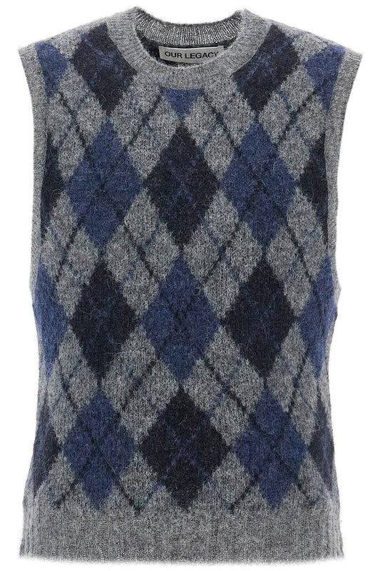 OUR LEGACY soft duke argyle formal knit vest