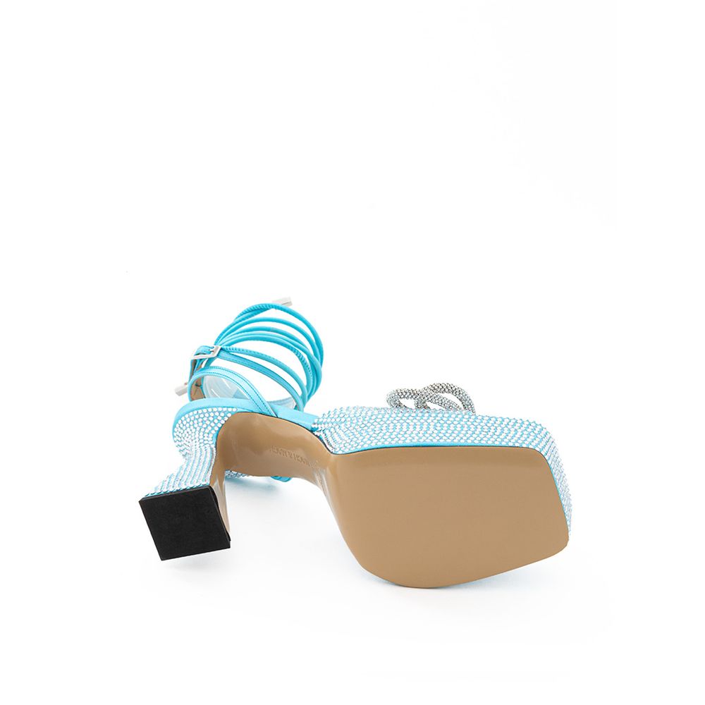 MACH & MACH Blue Leather Platform Sandals