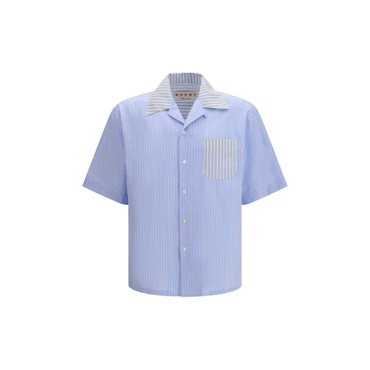 Marni Blue Cotton Pattern Shirt 1728,72470364320,Blue,Clothing,IT50 | L,Marni,Men,New with tags,Pattern - Shirts - Clothing,Shirts - Clothing,Shortsleeve - Shirts - Clothing
