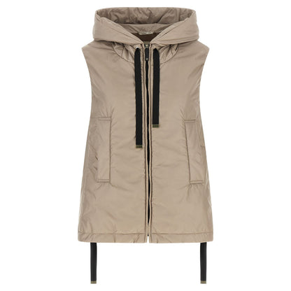 Max Mara Beige Polyester Sleeveless Jacket