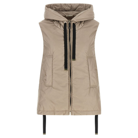 Max Mara Beige Polyester Sleeveless Jacket