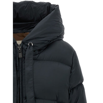 Max Mara Blue Polyester Full-Length Jacket