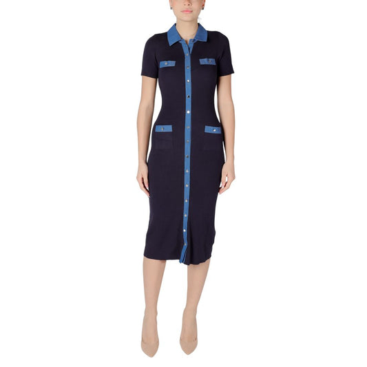 Morgan De Toi Blue Viscose Long Dress