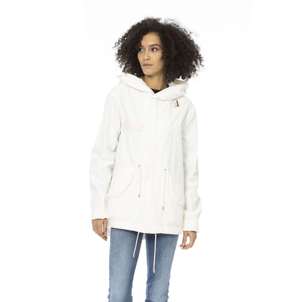 Mr&Mrs Italy White Cotton Women Parka Jacket