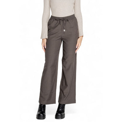 Only Gray Polyester Casual Pants