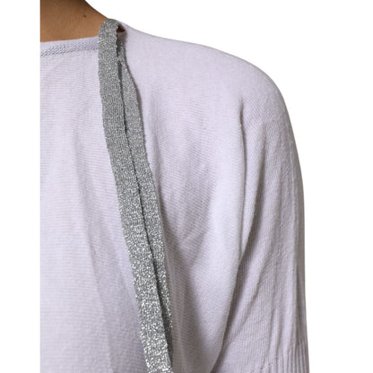 PINK MEMORIES White Cotton Short Sleeves Round Neck Blouse Top