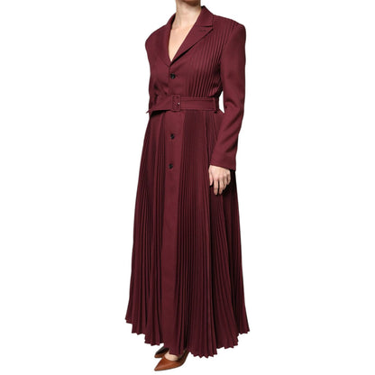 Philosophy Maroon Belted Button Down Dress