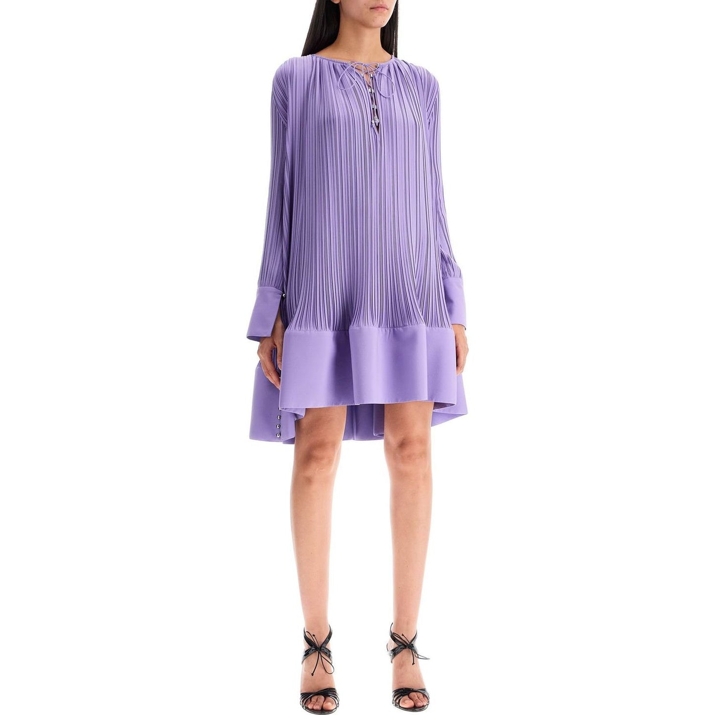 Lanvin short pleated dress with ruffles Dresses Lanvin