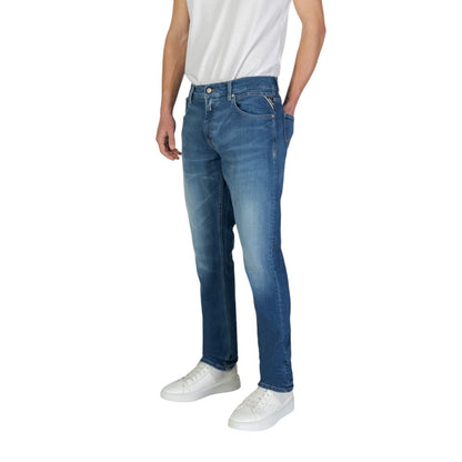 Replay Blue Cotton Slim Fit Jeans