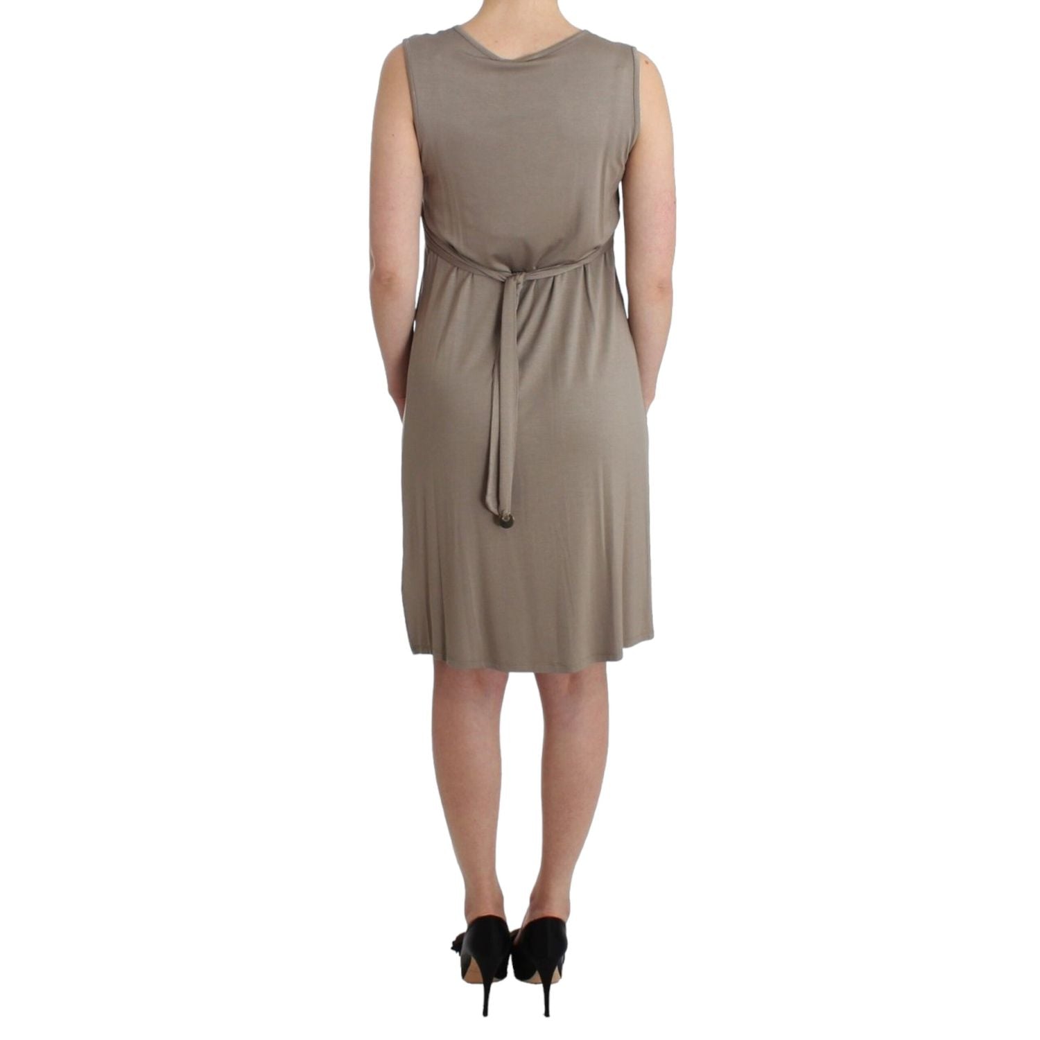Roccobarocco Khaki studded sheath dress