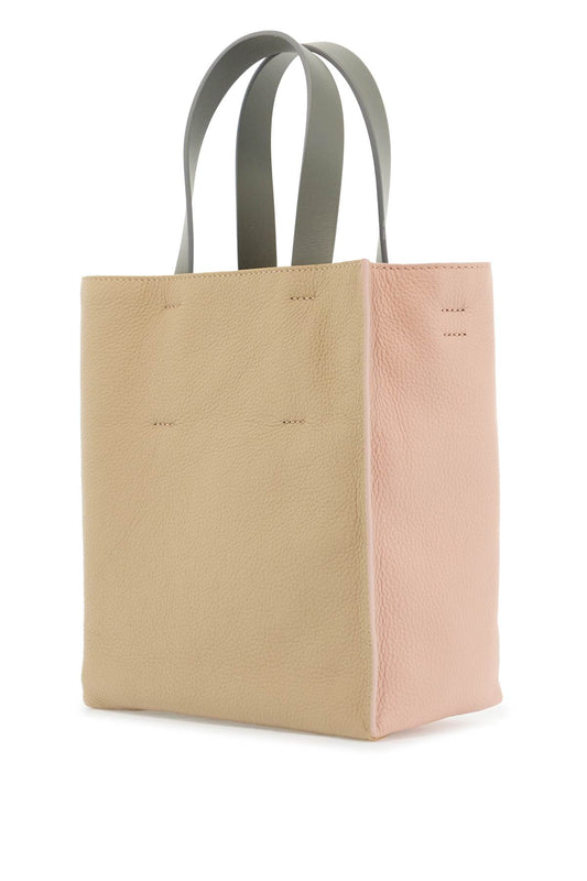 Marni pink and beige calfskin shopping bag with gray handles Shopper Marni