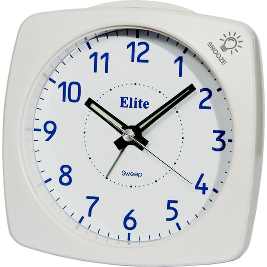 ELITE Sveglia silent con luce e snooze - BIANCO - Silent alarm clock with light and snooze - WHITE CLOCKS,Sveglia