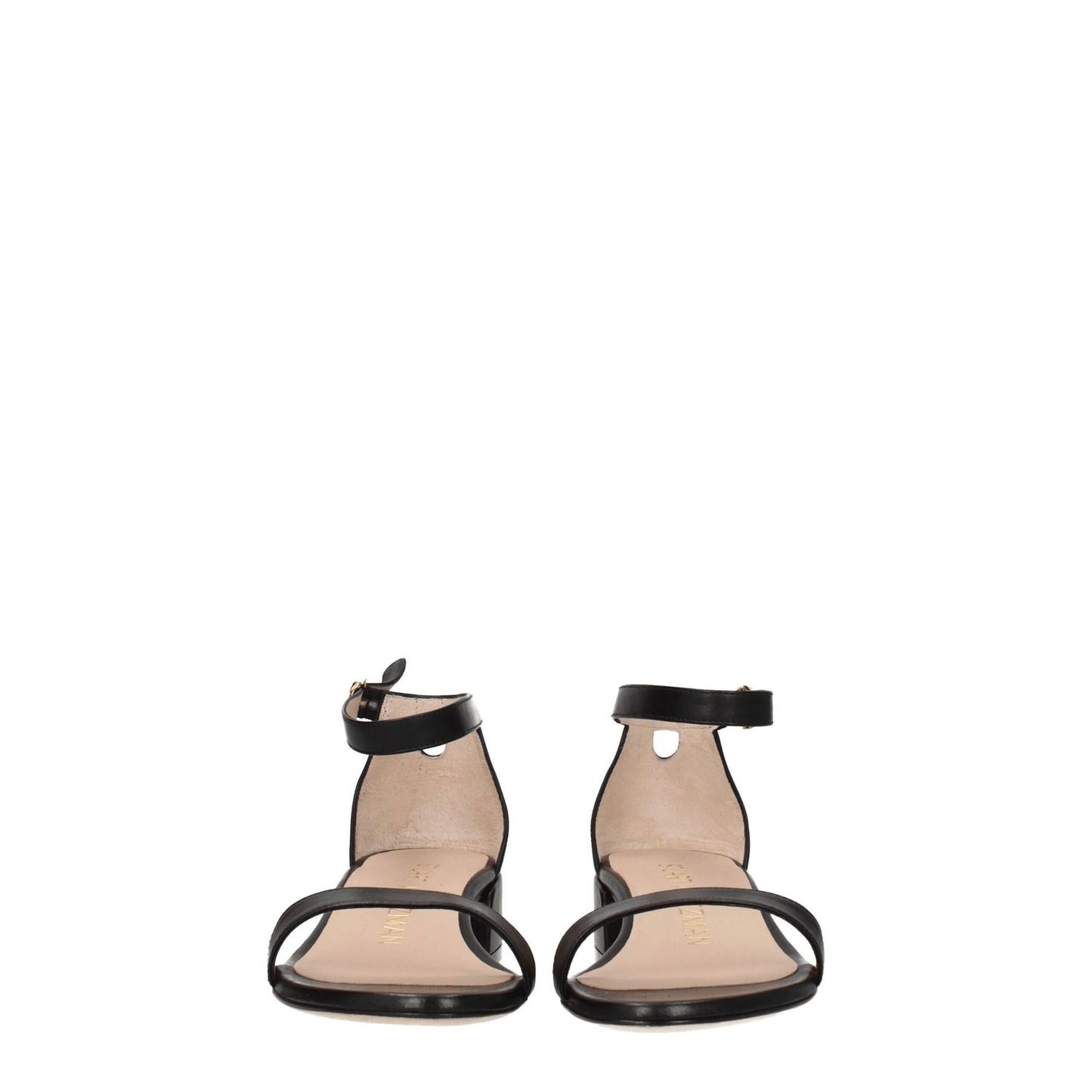 Stuart Weitzman Black Leather Flat Sandals