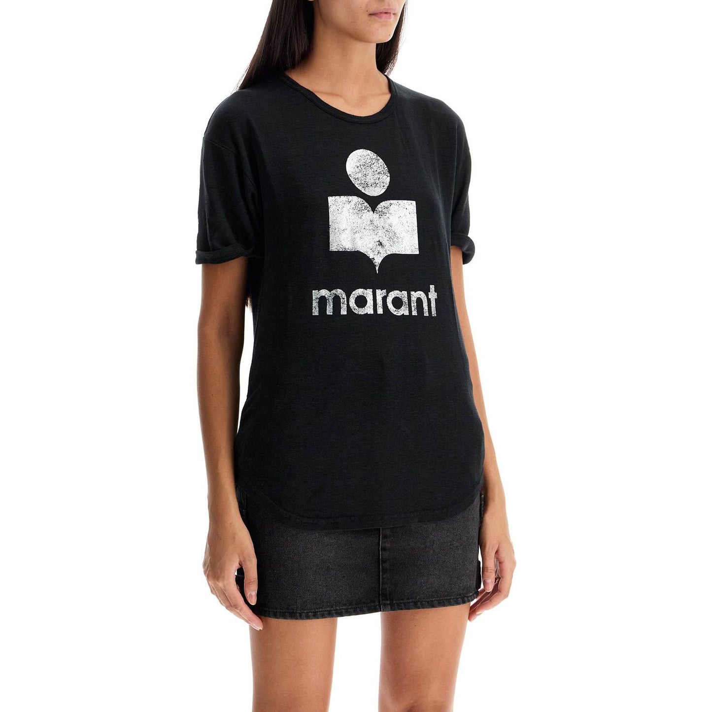 Isabel Marant Etoile koldi t-shirt with flocked logo