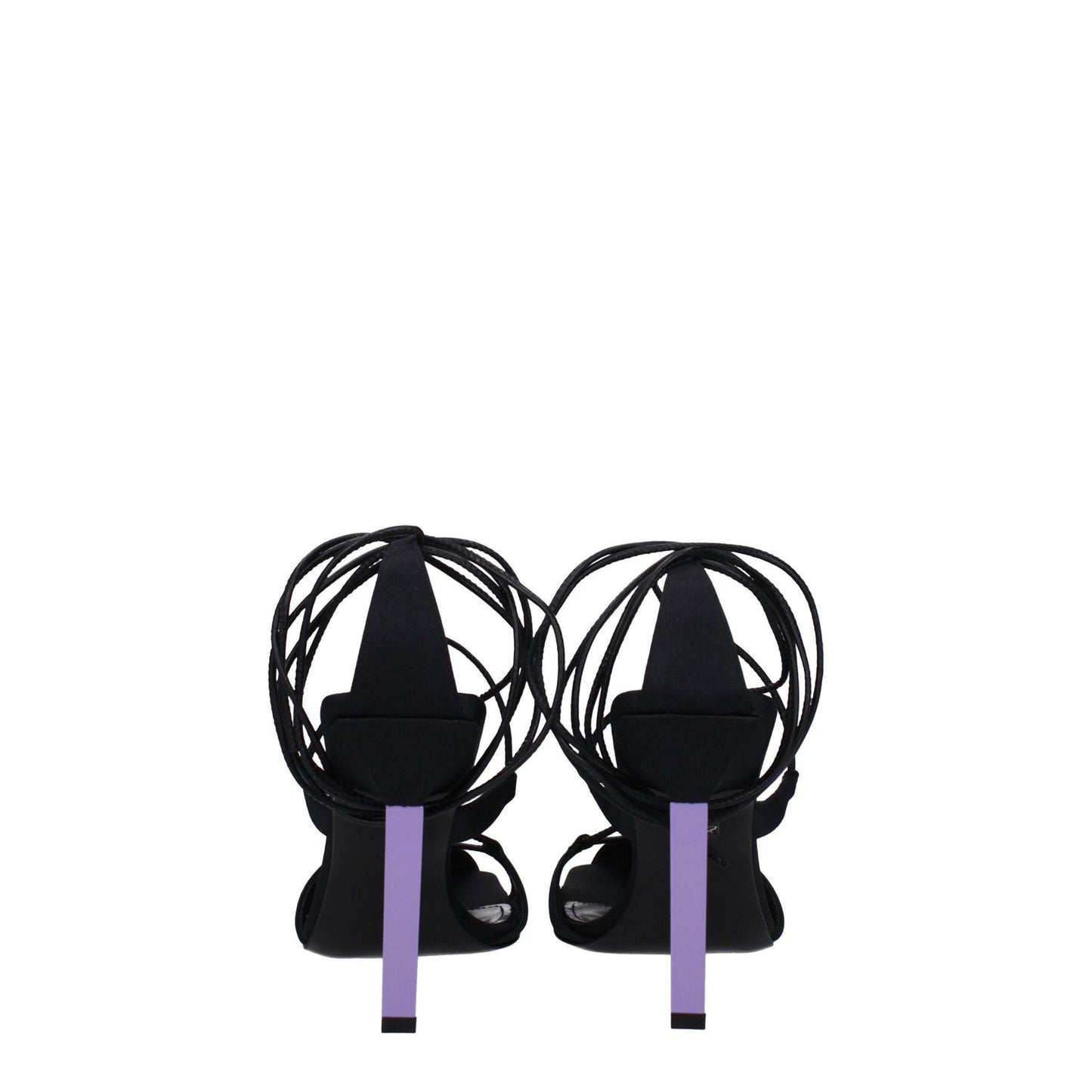 The Attico Black Fabric Stiletto Heel Sandals