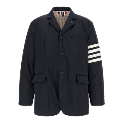 Thom Browne Blue Polyester Biker Jacket