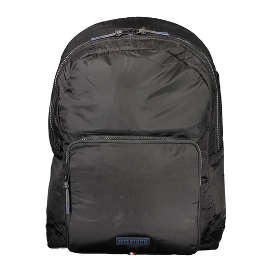 Tommy Hilfiger Black Polyurethane Men Backpack