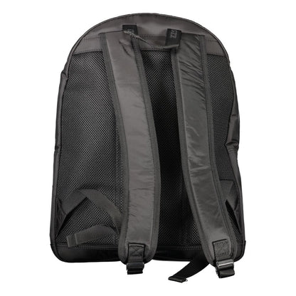 Tommy Hilfiger Black Polyurethane Men Backpack