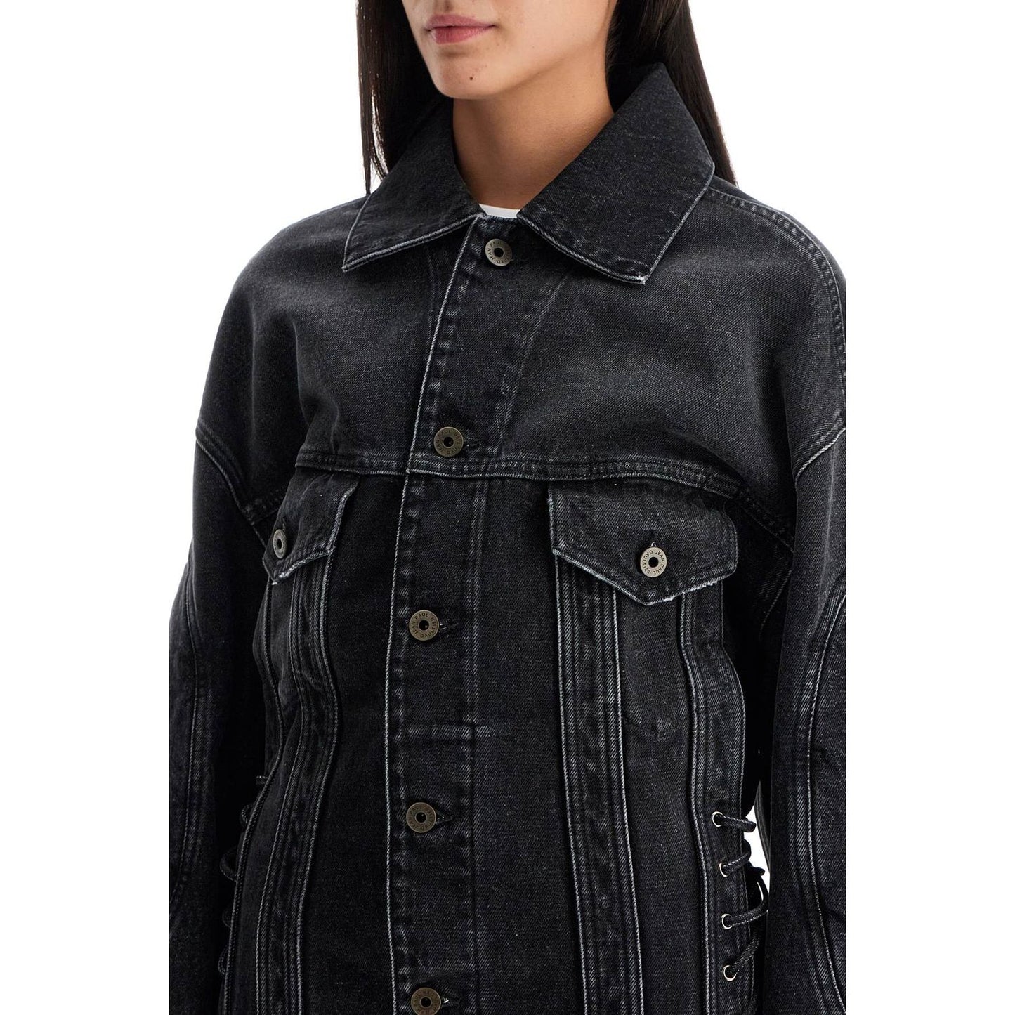 JEAN PAUL GAULTIER denim jacket with laces Jackets JEAN PAUL GAULTIER