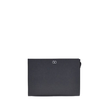 Valentino Garavani Black Calf Leather Bos Taurus Wallet