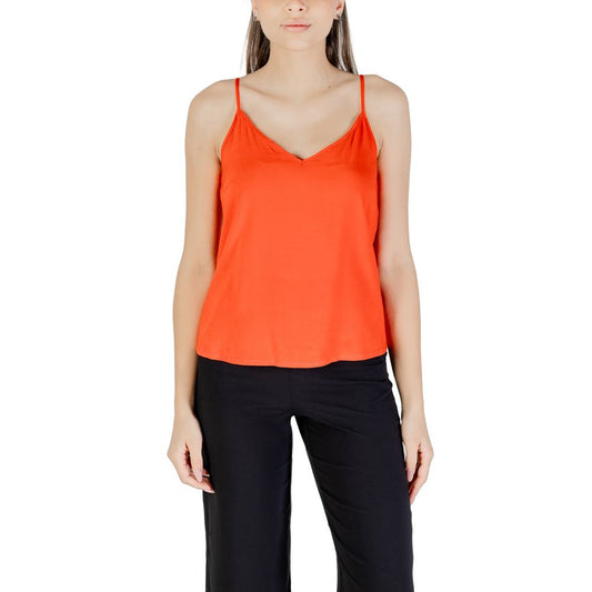 Vero Moda Red Viscose Tank Tops