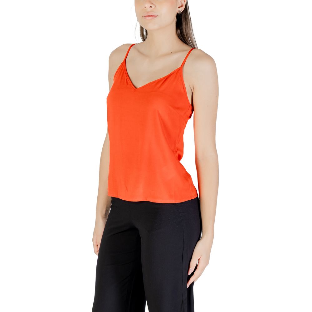 Vero Moda Red Viscose Tank Tops