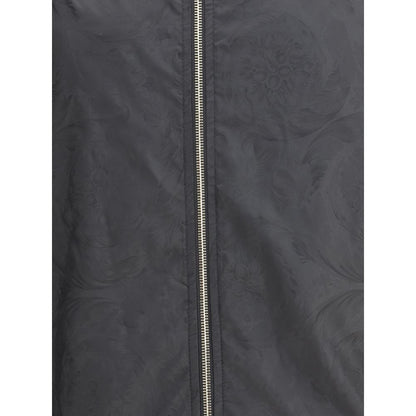 Versace Black Polyester Shell Jacket 1728,72470364320,Black,Clothing,IT48 | M,IT52 | XL,Jackets & Coats - Clothing,Men,New with tags,Shell Jackets - Jackets & Coats - Clothing,Versace