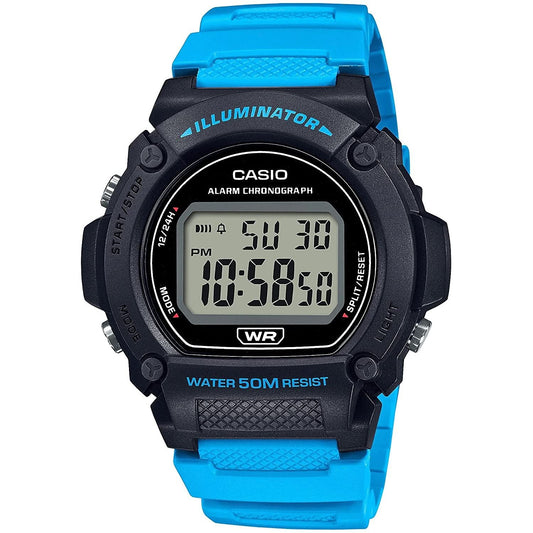 CASIO TIMELESS COLLECTION Mod. SPORT- ILLUMINATOR, WR 50M, ALARM, CHRONOGRAPH - BLACK (Brilliant color strap)