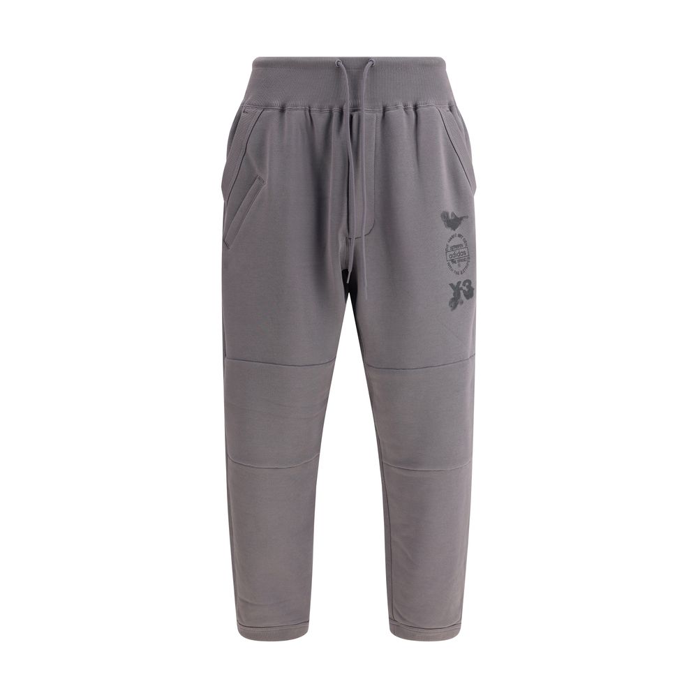 Y-3 Gray Cotton Joggers (Workout Pants)