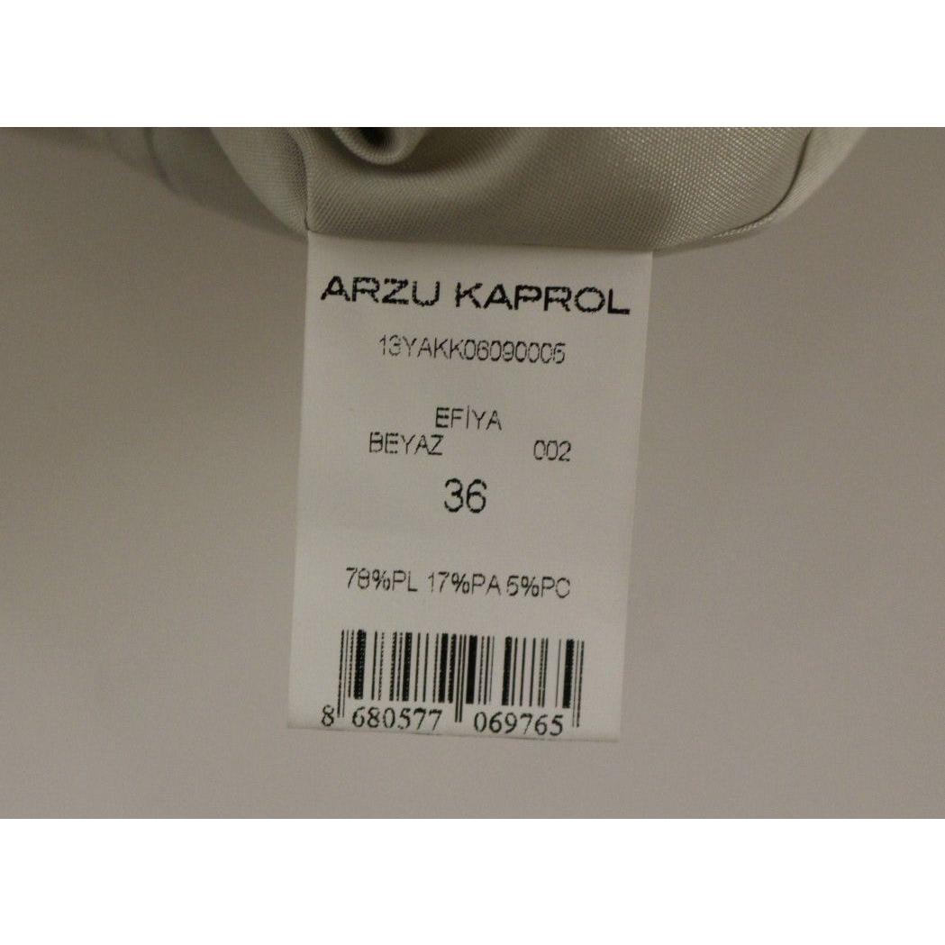 Arzu Kaprol | White Acrylic Straight Pencil Skirt | McRichard Designer Brands