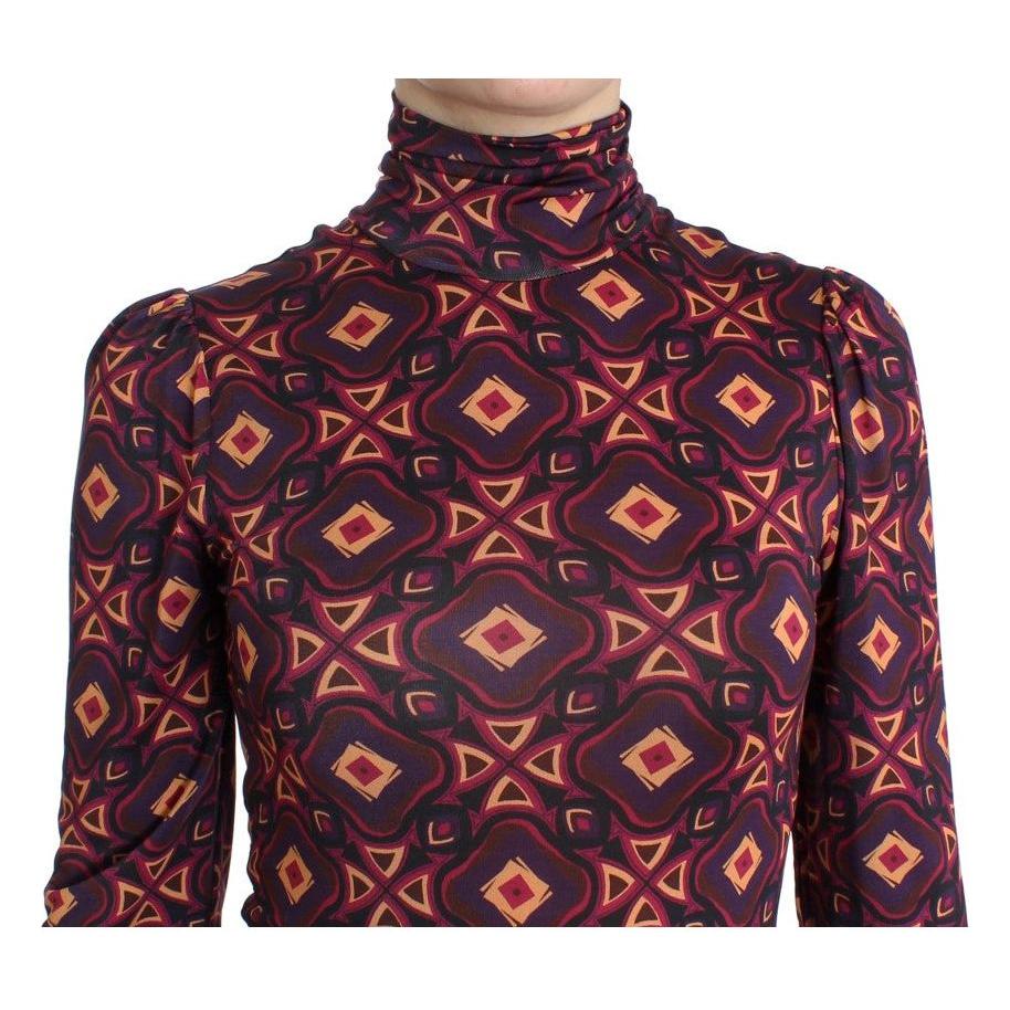 GF Ferre | Multicolor Longsleeved Turtleneck Viscose Dress | McRichard Designer Brands