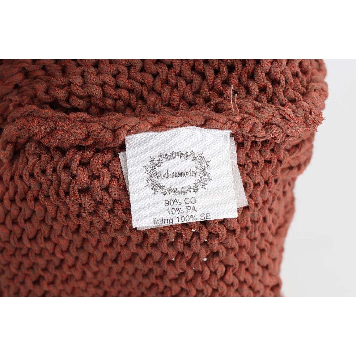 PINK MEMORIES | Red Cotton Blend Knitted Sleeveless Sweater | McRichard Designer Brands