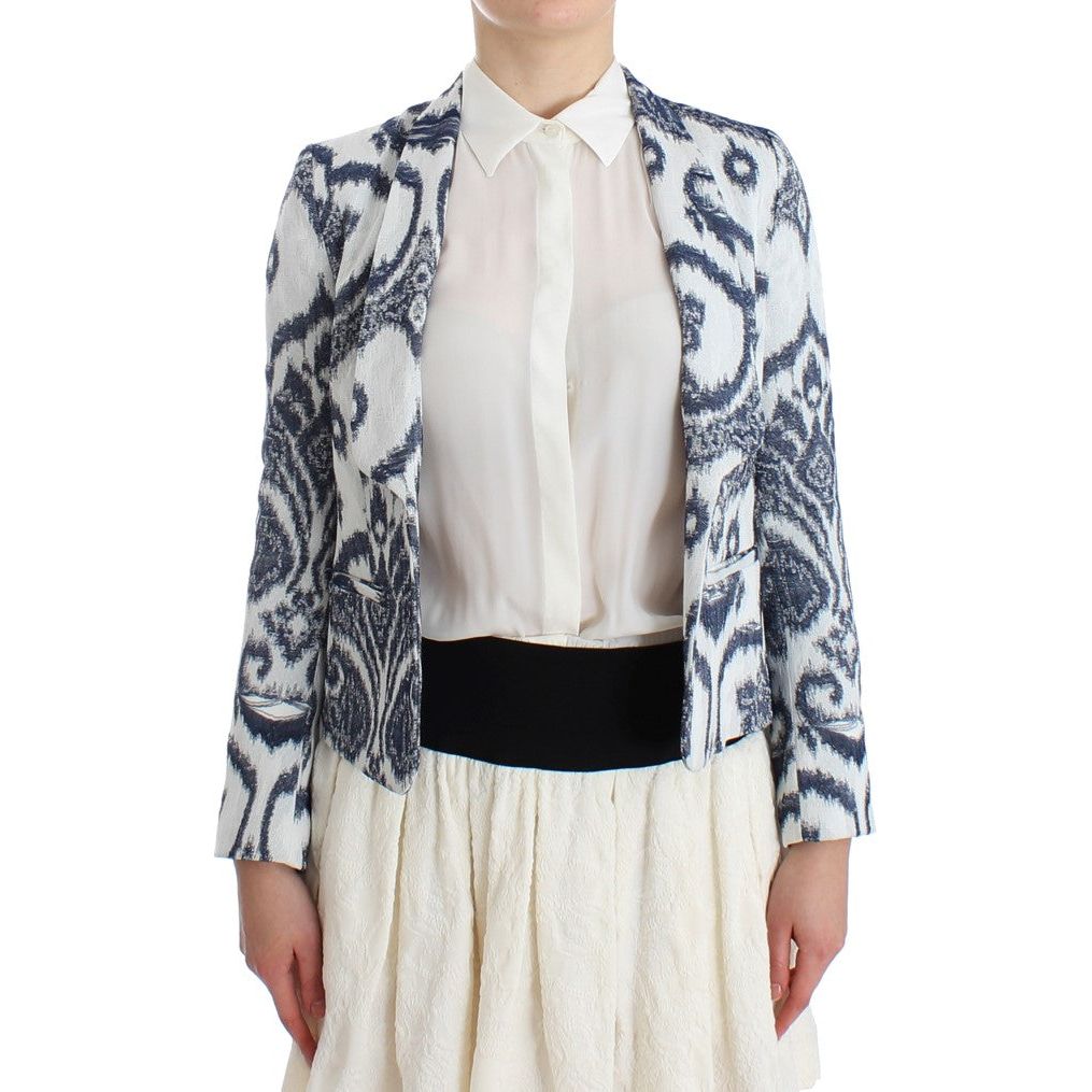 Christian Pellizzari | Blue White Blazer Suit Jacket | McRichard Designer Brands