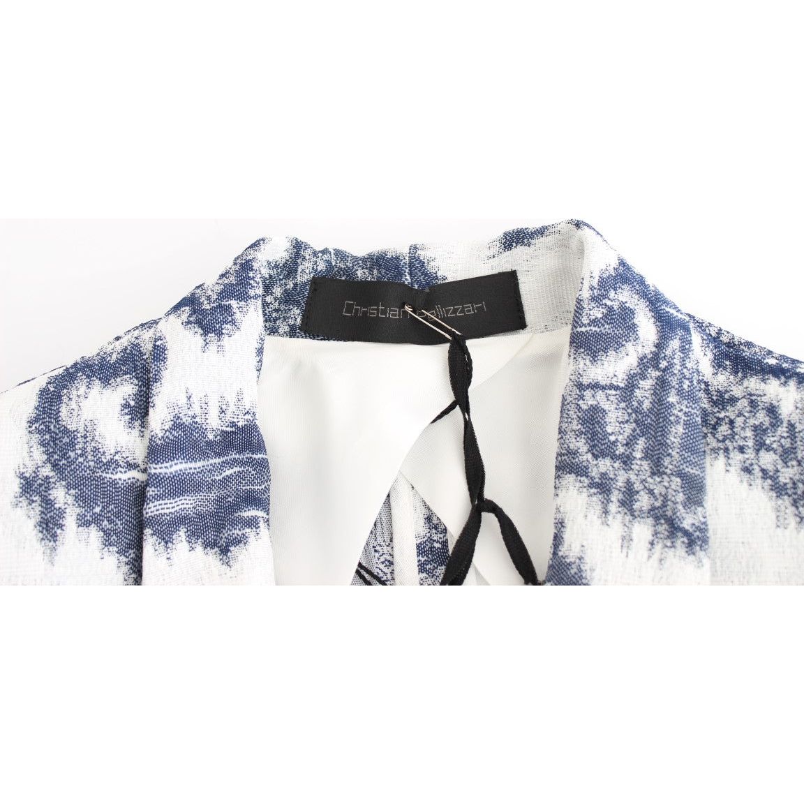 Christian Pellizzari | Blue White Blazer Suit Jacket | McRichard Designer Brands
