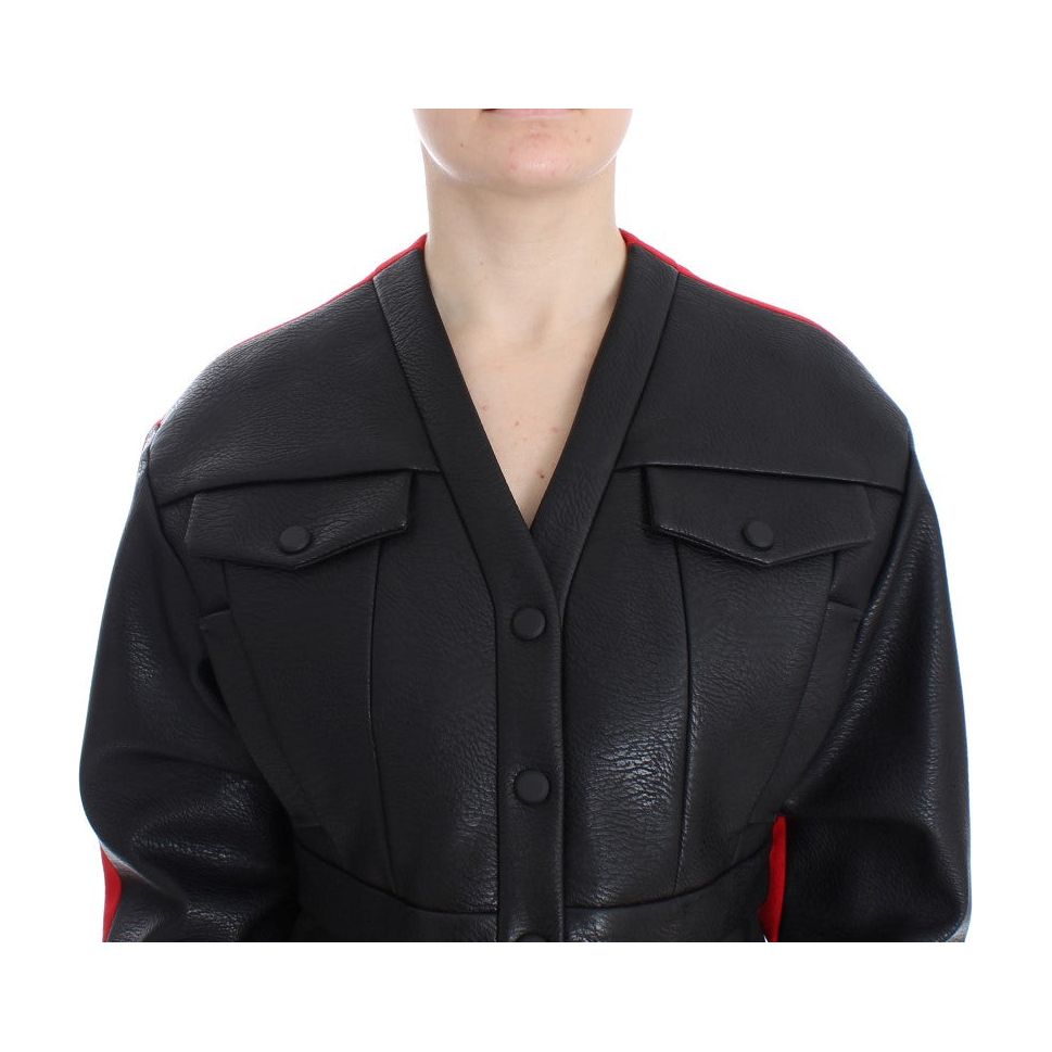 KAALE SUKTAE | Black Short Croped Coat Bomber Jacket | McRichard Designer Brands