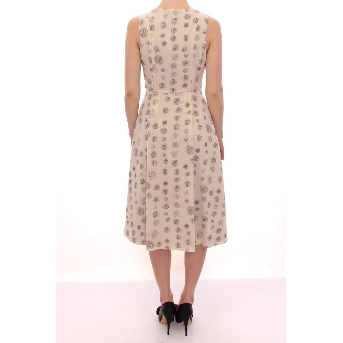 Andrea Incontri | White Printed Shift V-neck Sheath Dress | McRichard Designer Brands
