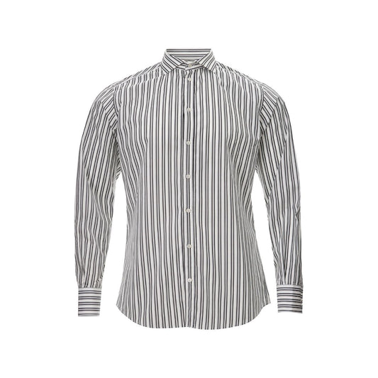 Dolce & Gabbana | Black and White Striped Cotton Shirt | McRichard Designer Brands