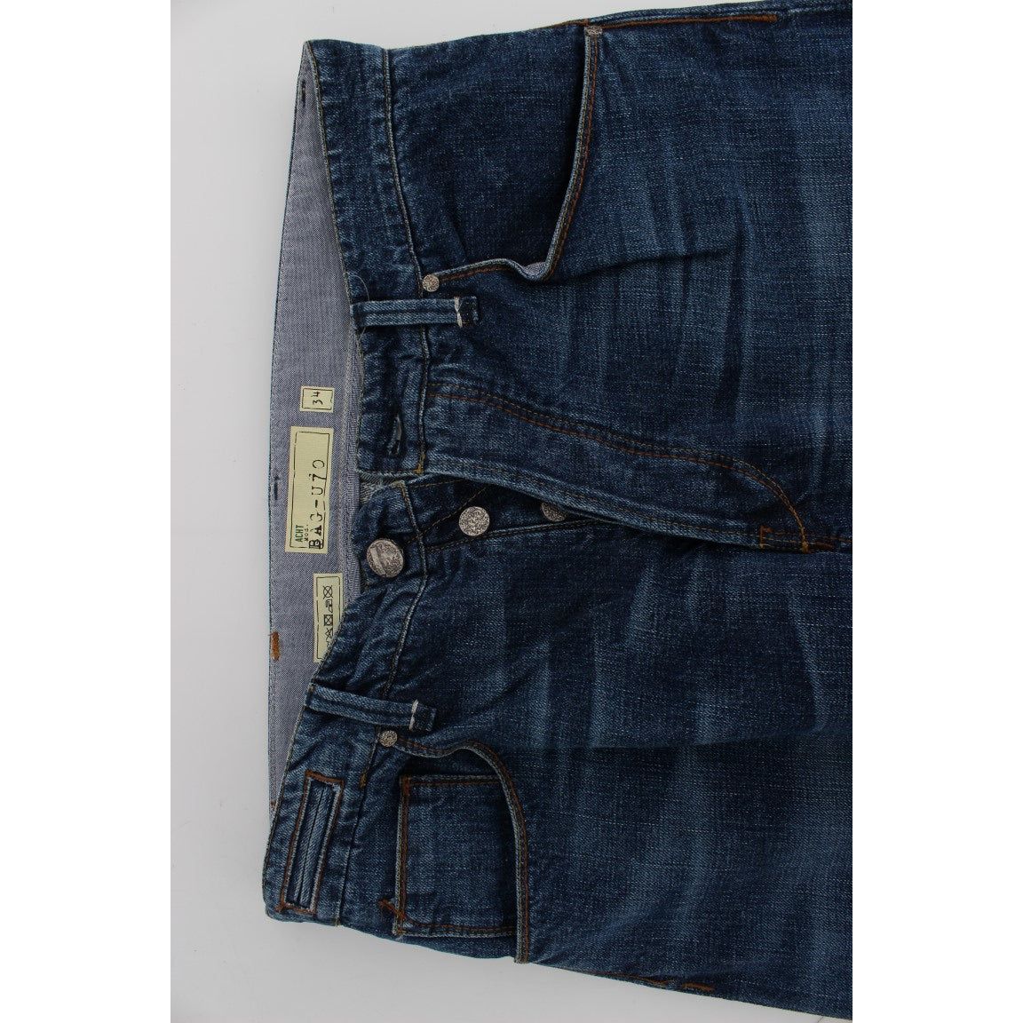 Acht | Blue Wash Cotton Baggy Loose Fit Jeans | McRichard Designer Brands