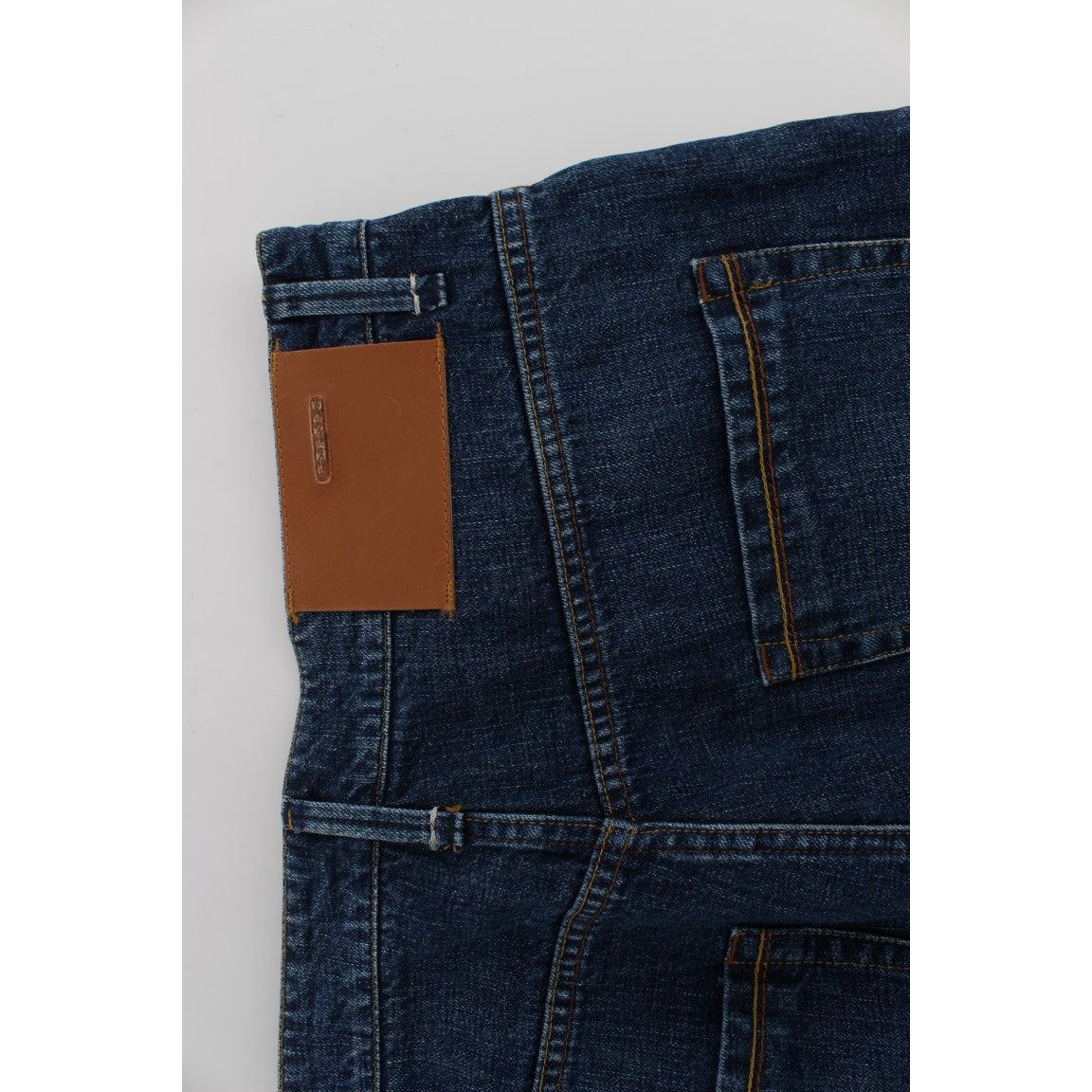Acht | Blue Wash Cotton Baggy Loose Fit Jeans | McRichard Designer Brands