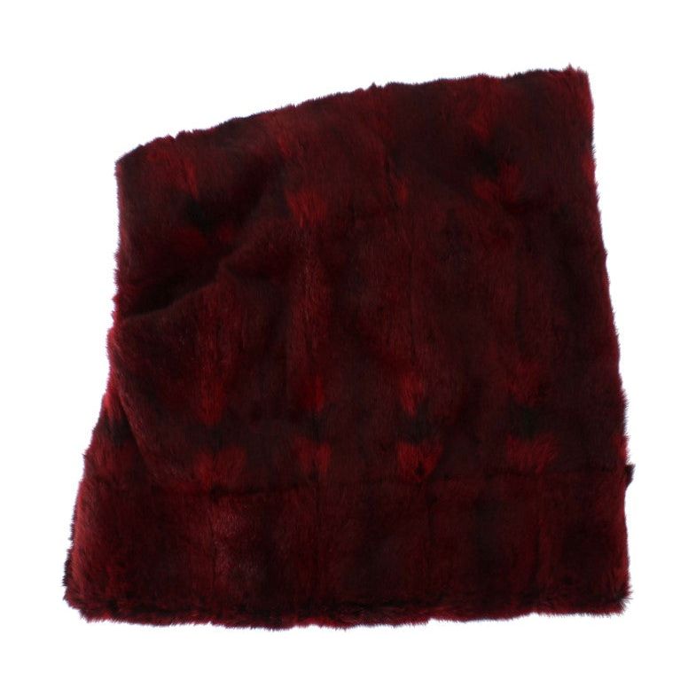 Dolce & Gabbana | Bordeaux Hamster Fur Crochet Hood Scarf Hat | McRichard Designer Brands