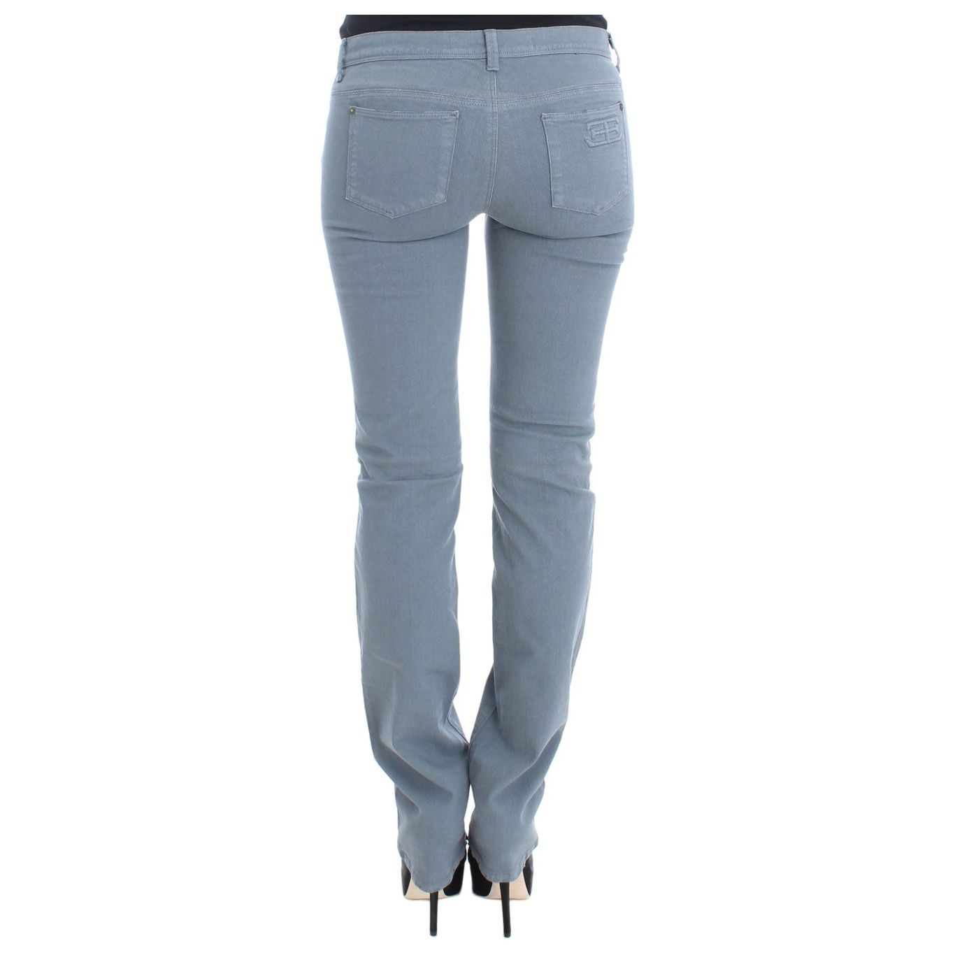 Ermanno Scervino | Blue Cotton Blend Slim Fit Bootcut Jeans | McRichard Designer Brands