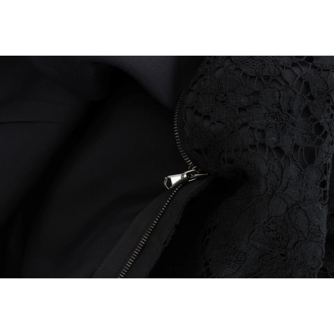 Dolce & Gabbana | Black Floral Lace Shift Knee Length Dress | McRichard Designer Brands