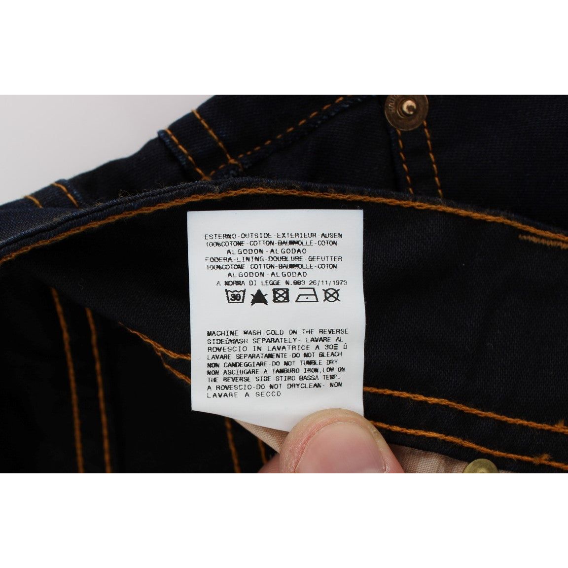 John Galliano | Blue Wash Cotton Slim Fit Jeans | McRichard Designer Brands