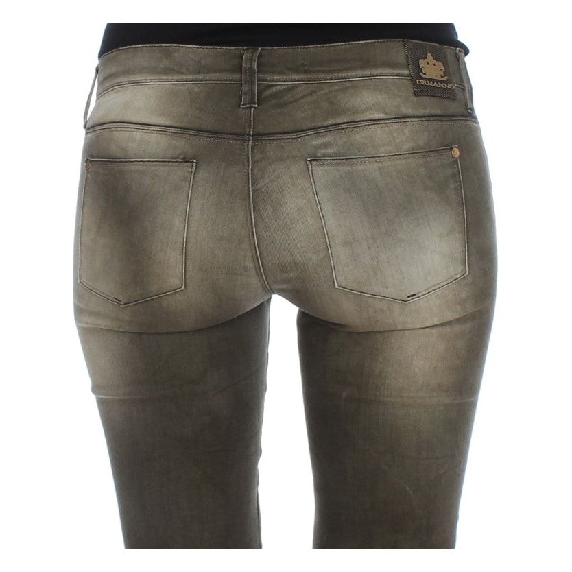 Ermanno Scervino | Gray Wash Cotton Blend Slim Fit Jeans | McRichard Designer Brands
