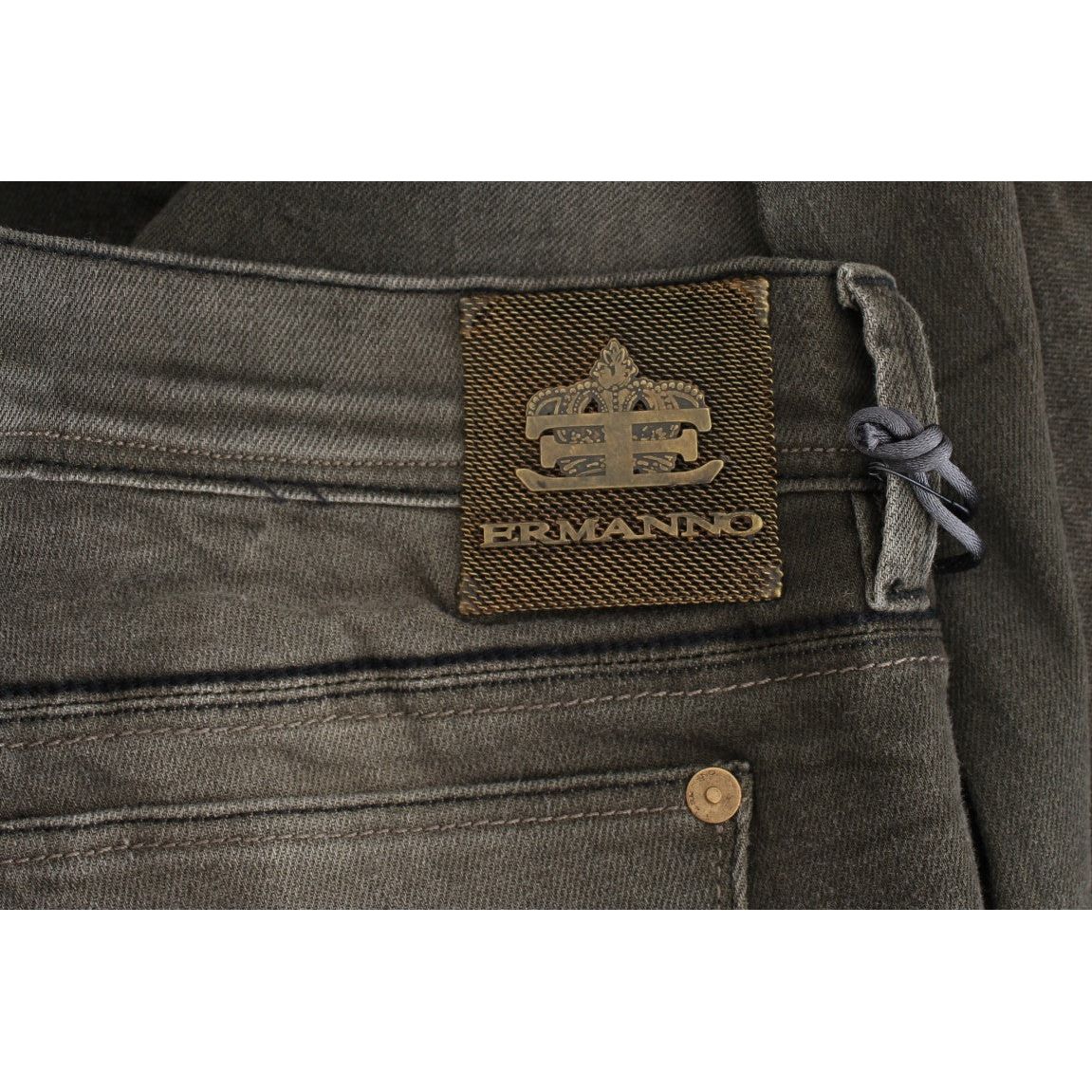 Ermanno Scervino | Gray Wash Cotton Blend Slim Fit Jeans | McRichard Designer Brands