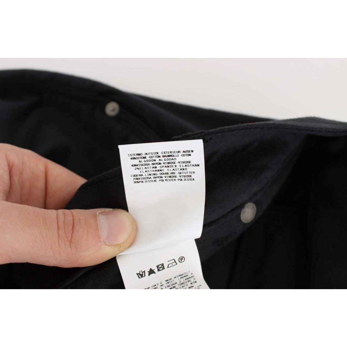Ermanno Scervino | Black Cotton Blend Regular Fit Pants | McRichard Designer Brands